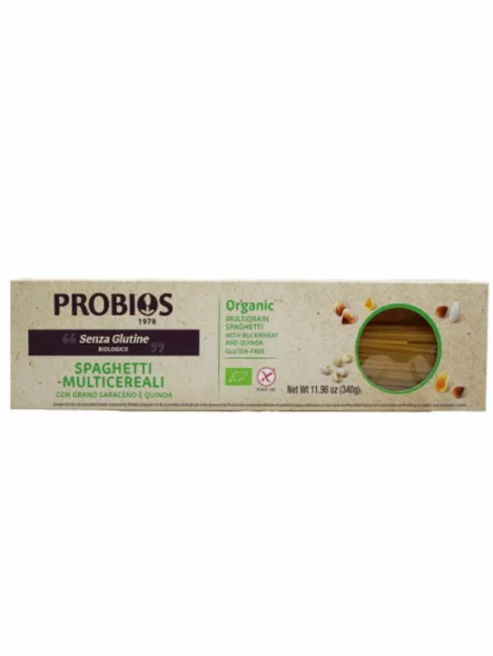 Probios gluten free multigrain spaghetti in a 340g packaging