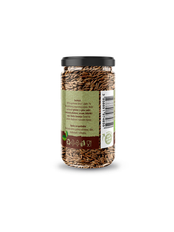 Nutrigold organic caraway seed in a glass jar of 45g