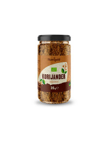 Nutrigold organic ground coriander in a jar of 35g