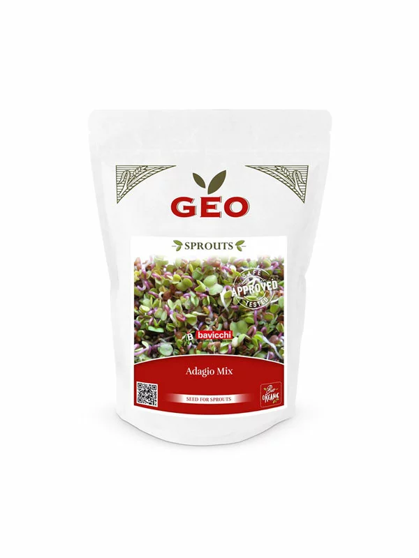 ''Adagio'' Mix - Seed for Sprouts - Broccoli, Clover and Radish - Organic 350g Geo