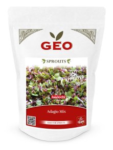 ''Adagio'' Mix - Seed for Sprouts - Broccoli, Clover and Radish - Organic 400g Geo