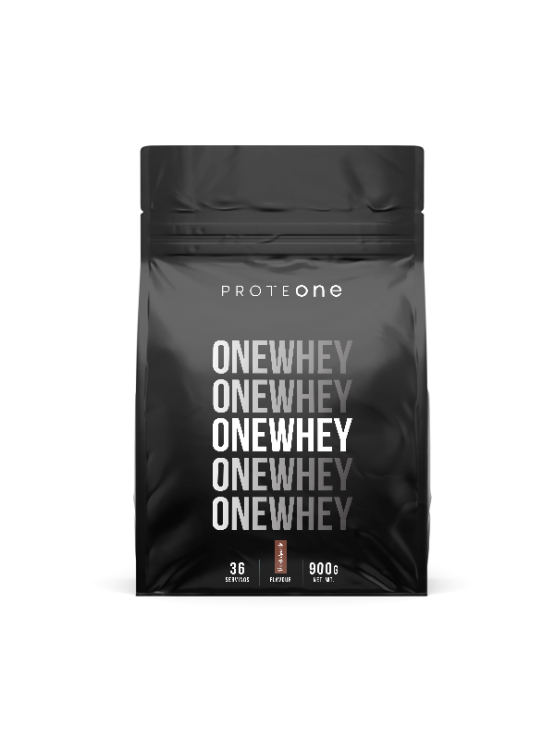 ProteONE double chocolate whey protein in a 900g packaging