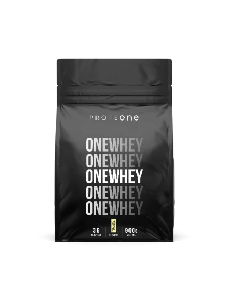 ProteONE vanilla whey protein in a 900g packaging