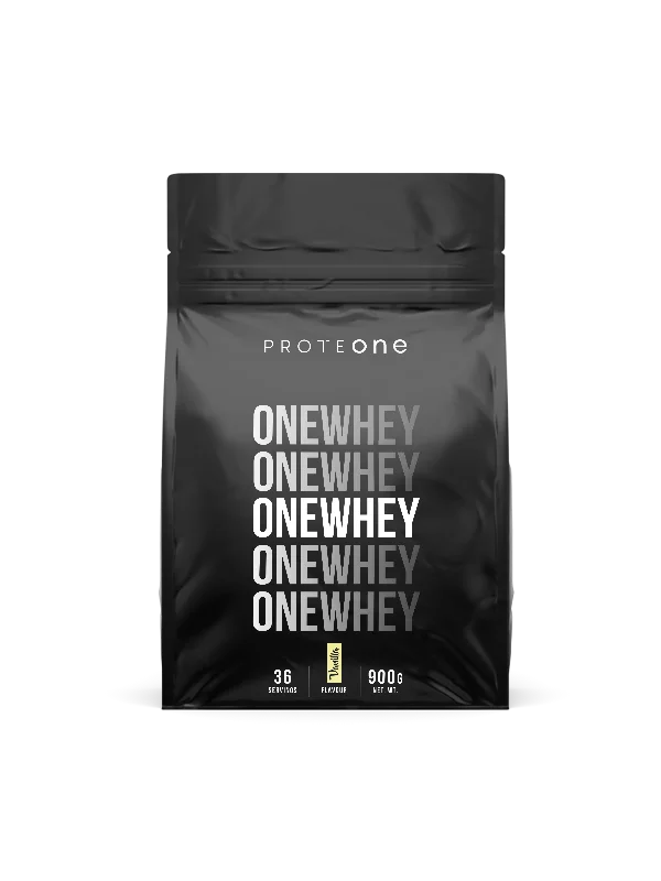 ProteONE vanilla whey protein in a 900g packaging