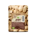 Nutrigold organic blanched toasted almonds in a transparent bag of 250 grams