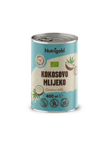 Nutrigold organic coconut milk in a tin can of 400g