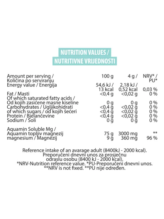 Magnesium+ Aquamin Soluble - Green Apple 160g Nutrigold