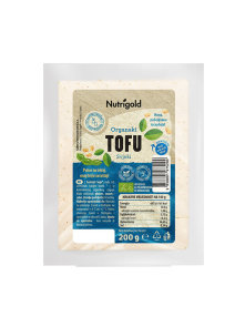 Nutrigold organic tofu in a transparent packaging of 200g