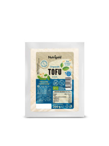 Nutrigold organic tofu in a transparent packaging of 200g