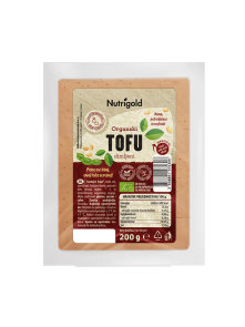 Nutrigold organic smoked tofu in a transparent packaging of 200g
