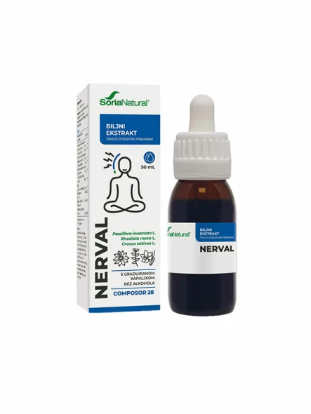 Soria Natural nerval xxl complex drops in a 50ml glass bottle with a dropper