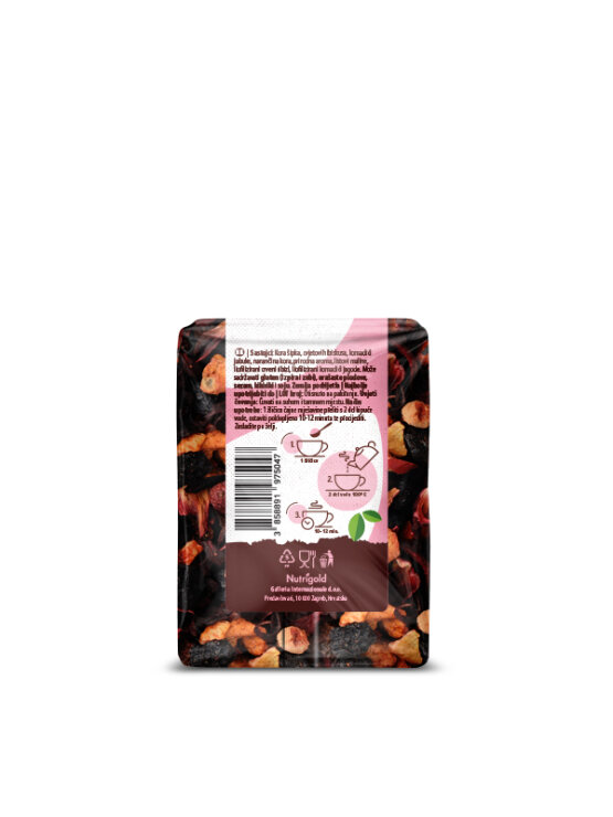 Nutrigold organic fruit power mix in a transparent packaging of 60g