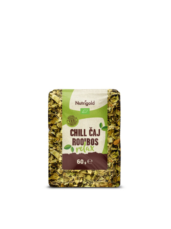 Nutrigold organic chill rooibos relax tea in a packaging of 60g