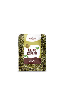 Nutrigold nettle tea in transparent packaging of 25g