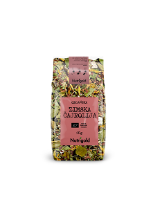 Nutrigold organic winter magic tea in a transparent packaging of 60g