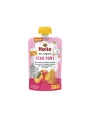 Organic Holle pear, peach and raspberry purée with spelt in a resealable pouch 100g