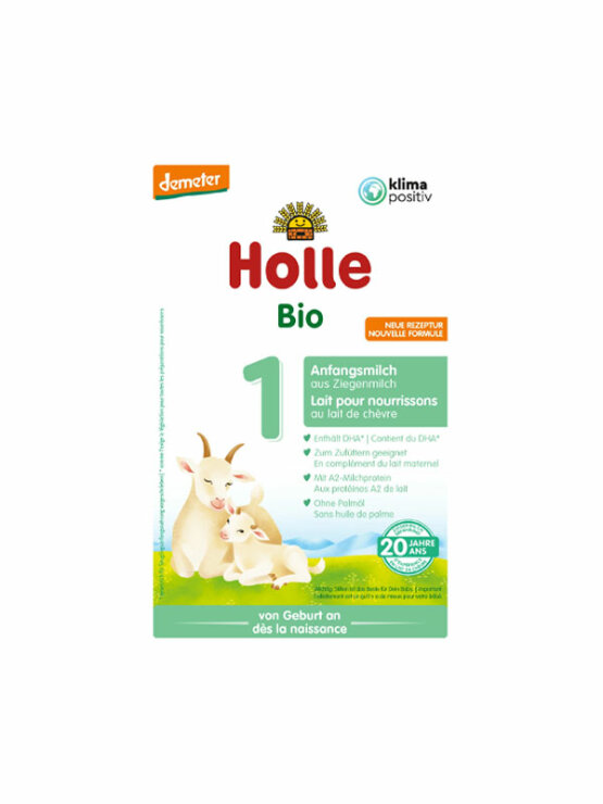 Holle goat's milk infant follow on formula 1 in cardboard rectangular packaging of 400g