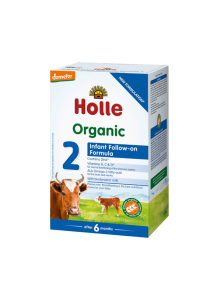 Holle infant follow on formula 2 in cardboard rectangular box