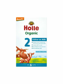Holle infant follow on formula 2 in cardboard rectangular box
