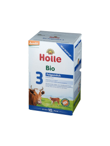 Holle infant follow on formula 3 in cardboard rectangular box
