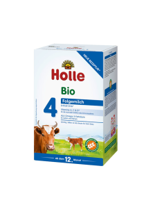 Holle infant follow on formula 4 in cardboard rectangular box