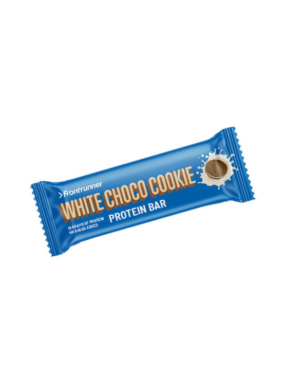 Frontrunner cookies and white chocolate protein bar in a packaging of 55g