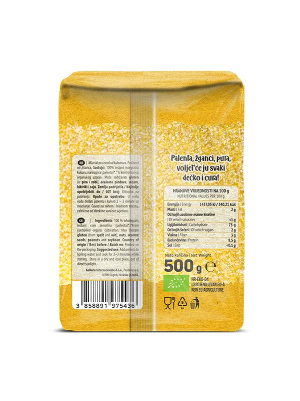Polenta - Organic 500g Nutrigold