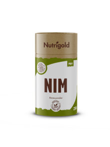 Nutrigold neem powder in a brown cardboard packaging of 250g