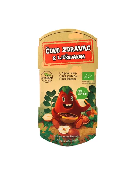 Vegetariana organic healthy choc spread with hazelnut in a 100g packaging