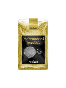 Nutrigold nutritional yeast in a transparent packaging of 200g