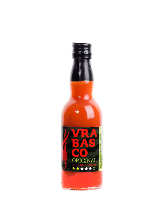 Volim ljuto vrabasco original sauce in a 100ml glass bottle