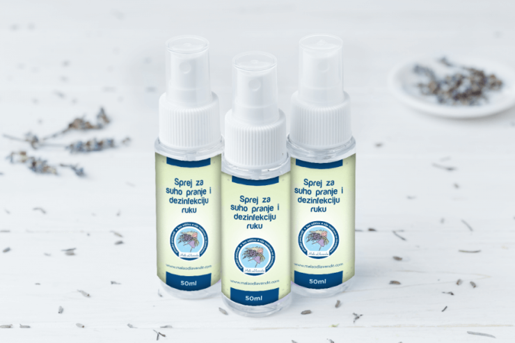 Mala od lavande disinfectant and dry wash spray in a packaging of 50ml