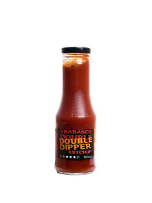 Volim ljuto vrabasco ketchup double dipper in a 300ml glass bottle