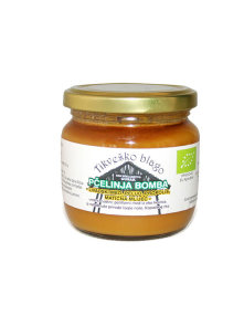 Tikveško blago organic honey with royal jelly in a 250g glass jar