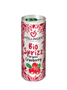 Organic sparkling cranberry juice in a can 250ml Hollinger