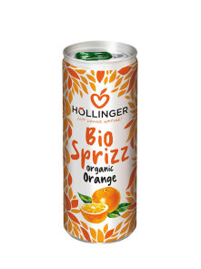 Organic sparkling orange juice in a can 250ml Hollinger