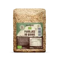 Nutrigold organic quinoa flakes in a transparent packaging of 300g