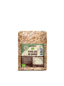 Nutrigold organic quinoa flakes in a transparent packaging of 300g