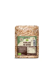 Nutrigold organic quinoa flakes in a transparent packaging of 300g