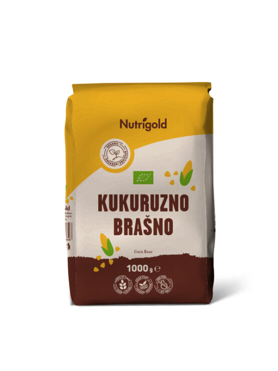 Nutrigold organic corn flour in a packaging of 1000g