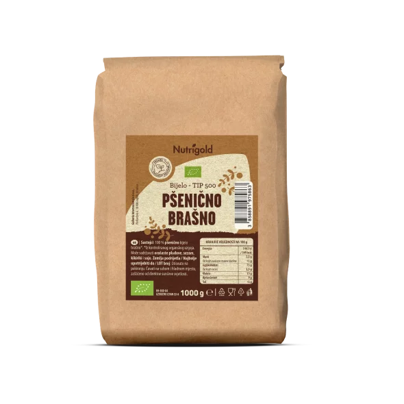 Nutrigold organic wheat flour type 500 in a packaging of 1000g