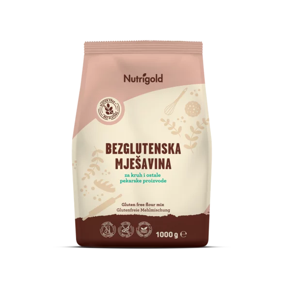 Nutrigold gluten free flower mix in a 1000 gram bag