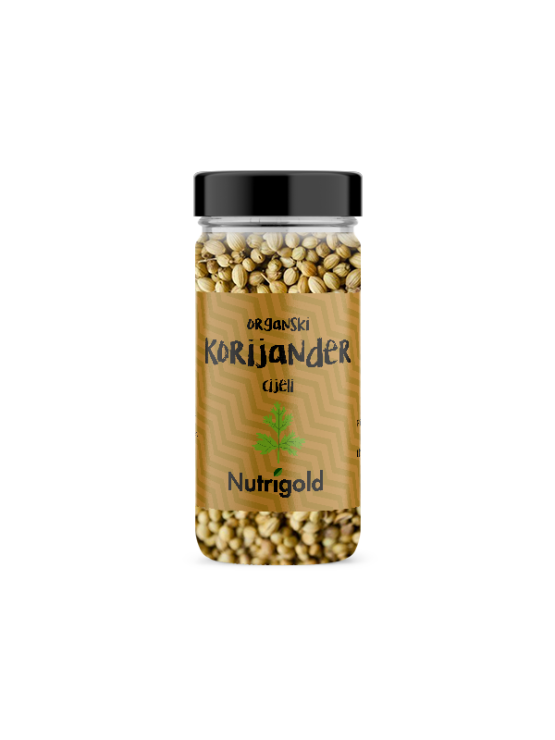 Nutrigold organic whole coriander in a 30g jar