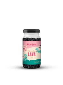 Nutrigold lava salt in transparent glass jar of 100g