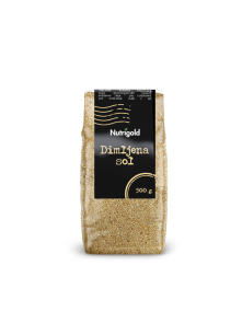 Nutrigold 500g smoked salt in transparent plastic packaging