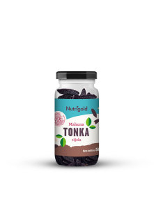 Nutrigold tonka beans in transparent glass jar of 50g