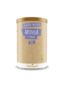 Nutrigold organic aronia powder in brown 200g packaging