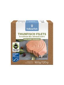 Tuna Fillets in Organic Extra Virgin Olive Oil - 160g (120g) Follow Fish