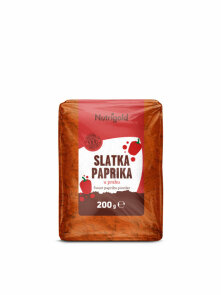Nutrigold sweet paprika powder in transparent packaging of 200 grams