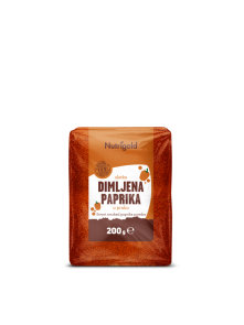 Nutrigold smoked paprika powder in transparent packaging of 200 grams